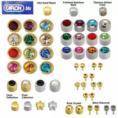 Random Assorted Pack Of Caflon Blu Stud Earrings Gold Steel Regular Mini • £9.99