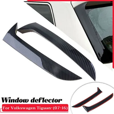 Gloss Black Rear Window Visor Spoiler Side Wing Trim For 2007~2016 VW Tiguan MK1 • $23.98