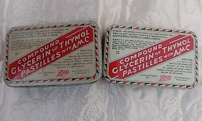 £8 • Buy Vintage Boots Compound Glycerin Of Thymol Pastilles Tin X 2 (used)