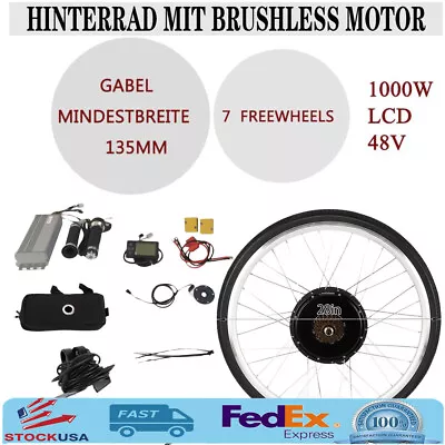 28  E-Bike Electric Bicycle Motor Conversion Kit With LCD For Rear Wheel 1000W • $174.80