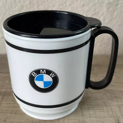 Vintage 1980s 90s Whirley Industries BMW Motors Plastic Coffee Cup Mug/Lid EUC • $34.99