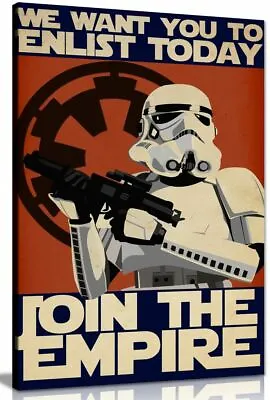 Star Wars Propaganda Enlist Join The Empire Canvas Wall Art Picture Print • £34.99