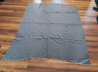 $20 • Buy Vintage Gray With White Stitching Wool / Wool Blend Blanket Military? 70.5 X 60 