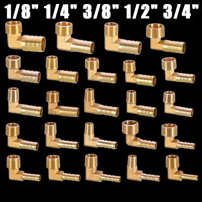 £2.10 • Buy BSP Brass Pipe Fitting Male Elbow Barb Hose Tail Connector Fuel Water Gas Tubing