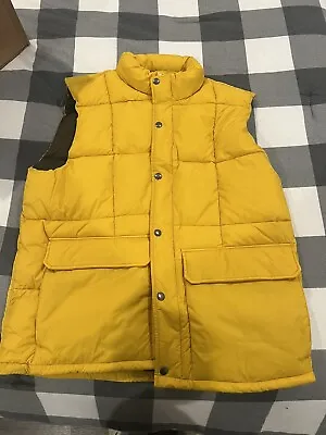 J Crew Men’s Yellow Nordic Puffer Vest Large W/ Primaloft NWT -$198 Retail • $68