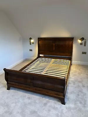 Laura Ashley Broughton Dark Sleigh Bed Frame - Double - Excellent Condition • £575