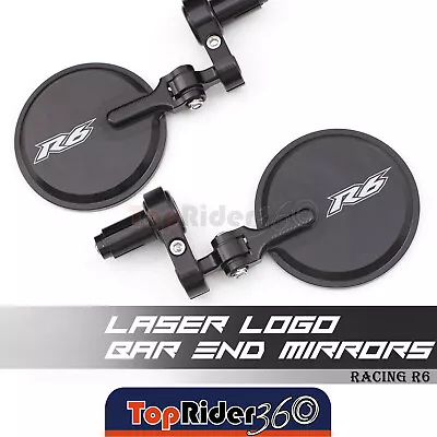 Racer 7/8  Handle Bar End Mirrors For Yamaha YZF R6 06-17 12 13 14 15 16 • $69.70