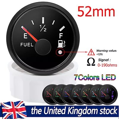 2  52mm Fuel Level Gauge 0-190 Ohms Oil Tank Level Indicator For Boat Car Truck • £15.20