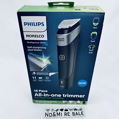 Philips Norelco Multigroom Series 5000 18 Piece Beard Face Hair Body MG5910/49 • $59.27