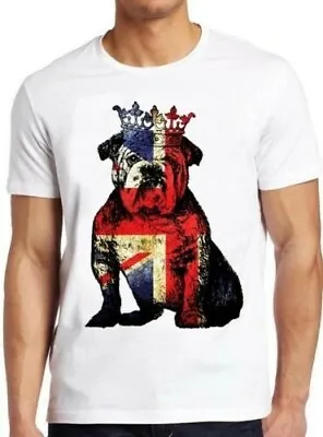 Buldog British Dog Union Jack Flag England Crown Cool Gift Tee T Shirt M138 • £6.35