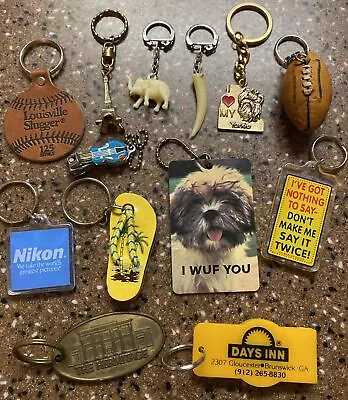 Lot Vintage Keychain Novelty Dog Football Baseball Bottle Opener Flip Flop   80s • $24.99