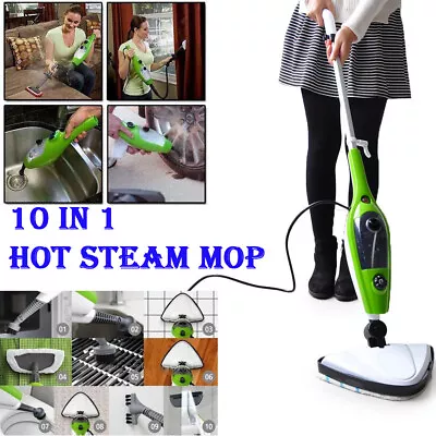 Steam Mop Cleaner 10-in-1 With Convenient Detachable Handheld Unit Scrubbers • £38.32