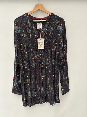 EWM Country Rose Floral Women's Blouse Size Xl 22 UK Long Top Longline NEW • £19.99