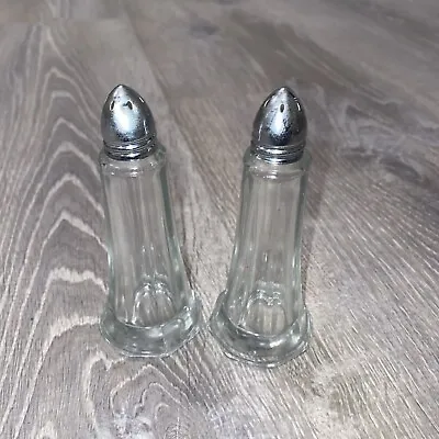 Vintage Tower Style Glass Salt And Pepper Shakers • $5