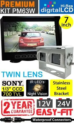 £233 • Buy Easy-Fit Hi-Res 7  Dash Reversing Sony 700TVL CCD White Twin Lens Camera Kit 