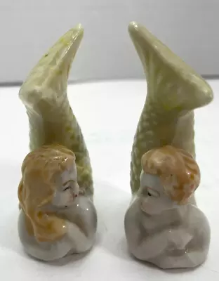 Vintage Mermaid Mer-boy Mer-girl Salt & Pepper Shakers Japan • $62.99