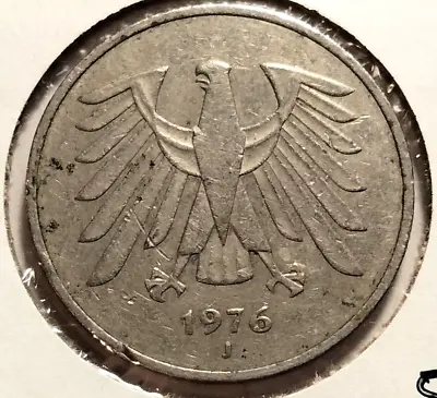 1976 J  Germany  5 Deutsche Mark Coin  - KM#140.1- Combined Shipping  (IN#10604) • $3.95