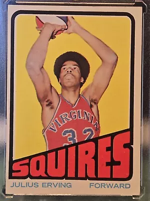 1972 Topps Julius Erving Rookie Card #195 Squires - High Grade Beautiful!! • $102.50