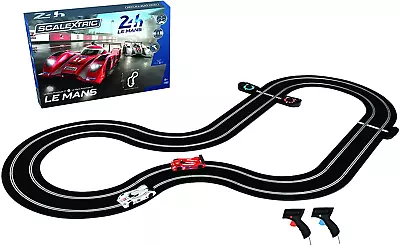 Scalextric C1368T 24 Hr Le Mans Sports Cars Slot Car Analog 1:32 Race Track Set • $121.97