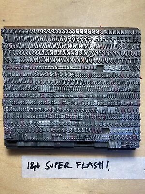 £35 • Buy 18pt. Super Flash! Full Font Letterpress Type Metal #67