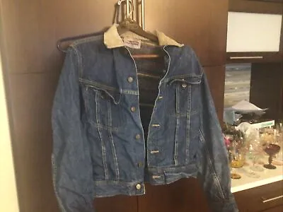 Vintage Lee 101LJ Blue Denim Storm Rider Blanket Lined Jean Jacket Usa Size 33R • $200
