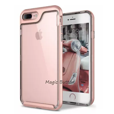 $6.99 • Buy For IPhone 6 6s 8 7 Plus SE Hard Frame Double Layer Clear Case Slim Cover 
