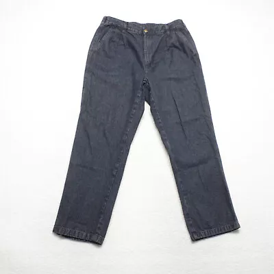 John Blair Men's Size 34x28 Blue Elastic Waist Straight Dark 100% Cotton Jeans • $11.75