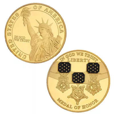 Medal Of Honor USA Commemorative Challenge Coin Liberty In God We Trust Cllect • $1.89