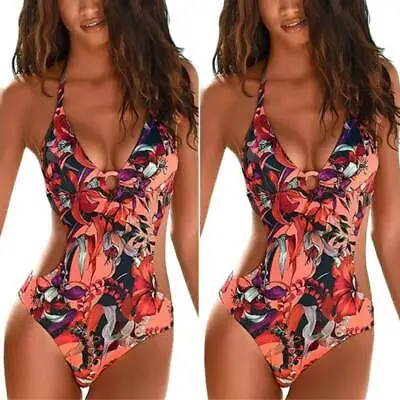 £10.54 • Buy Womens Floral Print Monokini Hollow Out Sexy One Piece Bikini Swimsuit Swimwear 