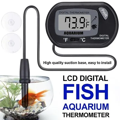 £2.95 • Buy Digital Thermometer Aquarium Fish Tank Vivarium Water Marine LCD Probe