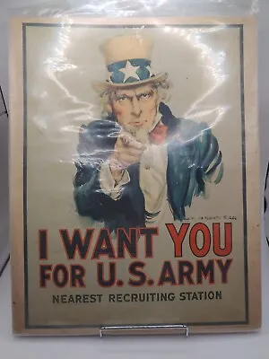 Vintage 1968 Vietnam Era Uncle Sam  I Want You  For U.S. Army Recruitment Poster • $24.95