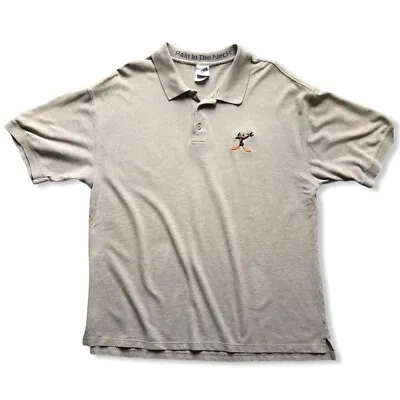 Vintage Daffy Duck Polo Shirt Mens Size XL Tan Warner Bros Studio Store Cotton • $24.99