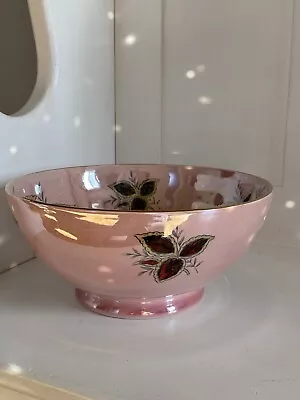 Vintage Maling Pottery Coleus Pattern Pink Lustre Fruit Bowl • £8.50