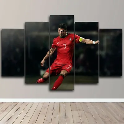 Cristiano Ronaldo CR7 Portugal Football 5 Panel Canvas Wall Art Print Home Decor • £31.36