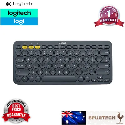 Logitech K380 Bluetooth Wireless Keyboard PC IPad Android IOS Tablet Grey • $40