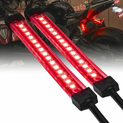 2pc 5  Red LED Motorcycle Turn Signal & Brake Tail Light Strip Kit For Bikes • $15.95