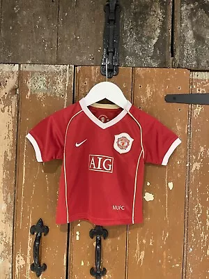 Nike Manchester United Baby Red Home Jersey Shirt Size 9-12 Months • £19.99