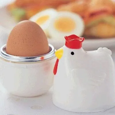 Appliance Microwave Home Steamer Kitchen Chicken Shaped Egg Boiler Cooker • £4.55