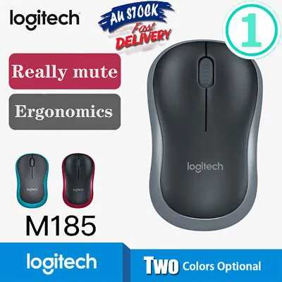$10.59 • Buy Logitech M185 Wireless Optical Mouse + USB Receiver Fit Compact PC Laptop Mouse