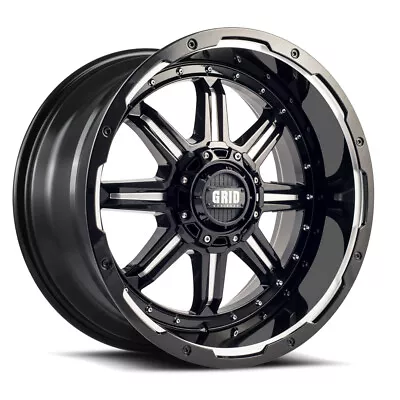 Grid Wheels GD10 Gloss Black Milled 20X9 Size One Piece Cast Wheels 129237M6 • $385