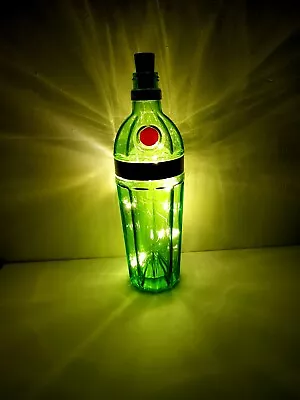 Tanqueray 10 Gin Green Bottle Lamp Warm White Colour LED Lights Gift Decoration • £6