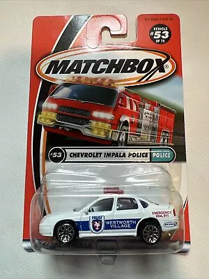Matchbox 1/64 Diecast Police #53/75 White Chevrolet Impala Police B3 • $7.99