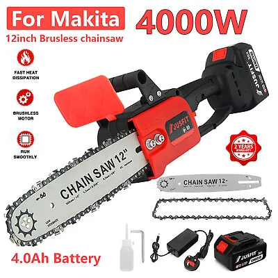 12'' Electric Cordless Chainsaw Powerful Wood Cutter Saw + Battery For Makita • £39.99
