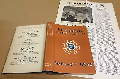 £2.95 • Buy Elizabeth Captive Princess Margaret Irwin Hardback Reprint Society 1950 Ref BB65