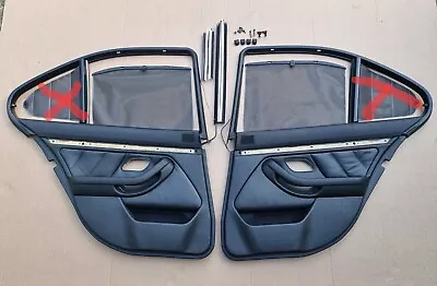 BMW E39 M5 Sedan Black Leather Rear Door Cards + Sunshades Kit Shades • $449