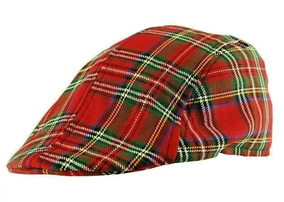 Adults Scottish Tartan Check Country Baker Boy Golf Newsboy Ivy Cabbie Flat Cap • £9.90