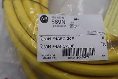 New  Allen Bradley 889N-F5AFC-30F 5 Pin Mini Straight 30 Feet STOCK 4896 • $27.99