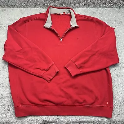IZOD Men’s Size 3XLT 45X7959 Red Quarter Zip Pullover Logo Sweatshirt 490352 • $22.90