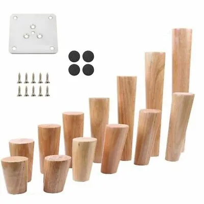 $19.59 • Buy 4Pcs Solid Wood Furniture Legs Sofa Bed Cabinet Table And Chair Replacement Feet