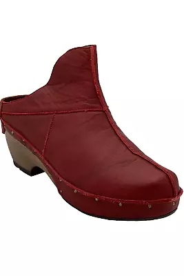 Sergio Tomani Leather Clogs Florida Rojo • $79.99